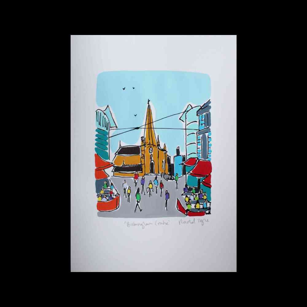 Birmingham Centre Acrylic Illustration Art thumbnail-0